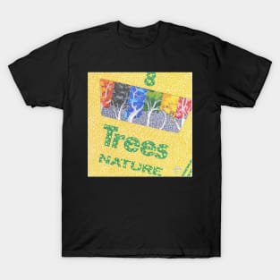 Colorful Trees Nature Collection Circle Design T-Shirt